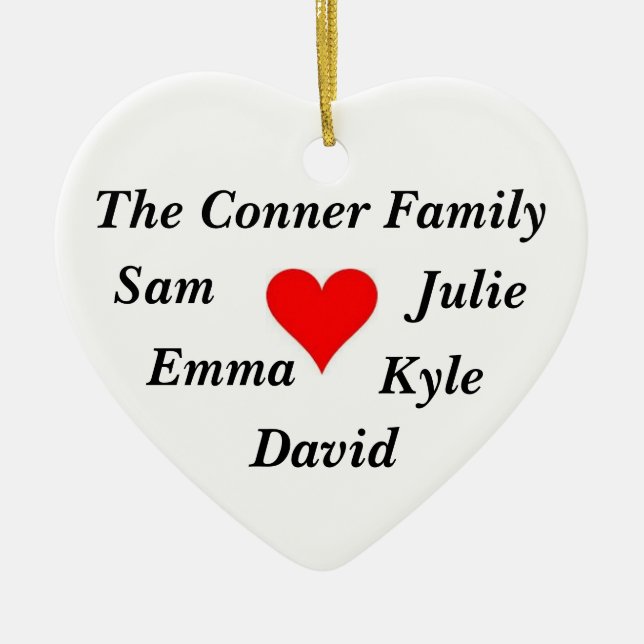 Personalised Family Name Ornament (Front)