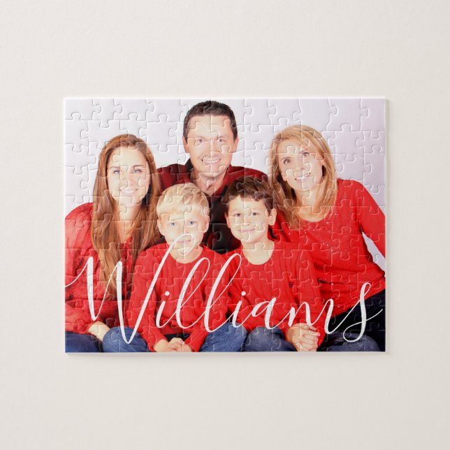 Personalised Family Name Photo Jigsaw Puzzle (Horizontal)