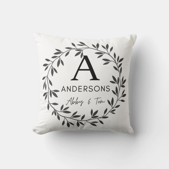 Personalised Family Name Throw Pillow  (Front)