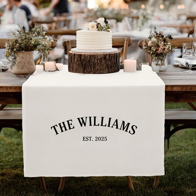 Personalised Family Name Wedding Table Runner, Cus Short Table Runner (Creator Uploaded)