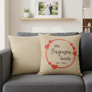 Personalised Family Name with Wedding Year Cushion