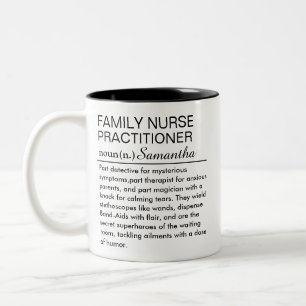 Personalised Family Nurse Practitioner Definition Two-Tone Coffee Mug