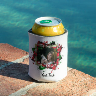 Personalised Family Pet Photo Christmas Can Cooler