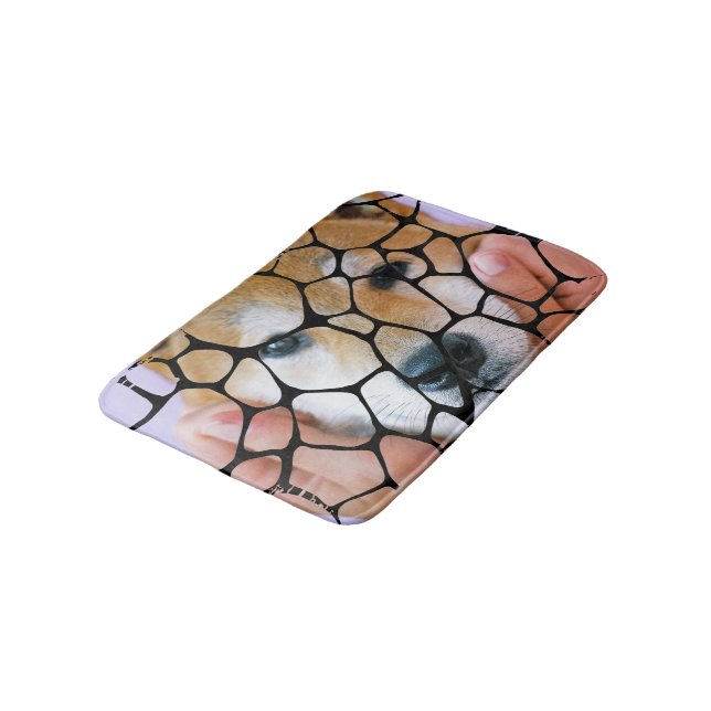 Personalised Family Pet Photo Leopard Bath Mat (Angled)
