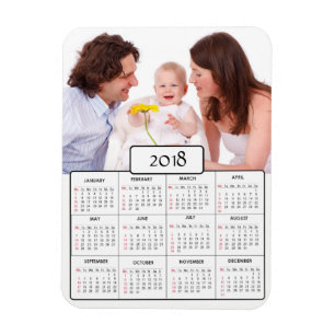 Personalised Family Photo  2018 Calendar Magnet