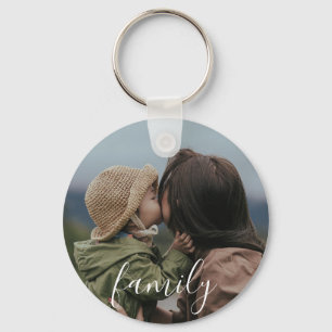 Personalised Family Photo and Text Key Ring