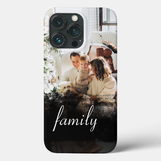 Personalised Family Photo Black Abstract Case-Mate iPhone Case (Back)