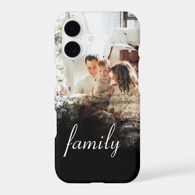 Personalised Family Photo Black Abstract iPhone Case (Back)