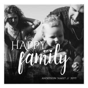 Personalised Family Photo Black Abstract Overlay