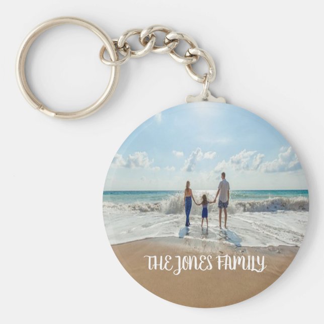Personalised Family Photo Button Keychain (Front)