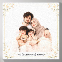 Personalised Family Photo Canvas | Custom Surname
