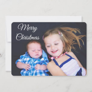 Personalised Family Photo Christmas Card Plaid