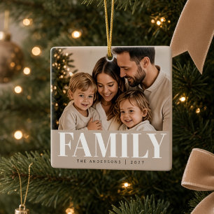 Personalised Family Photo Christmas Ceramic Ornament