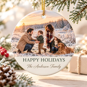Personalised Family Photo Christmas Ceramic Tree Decoration