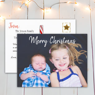 Personalised Family Photo Christmas Holiday Postcard