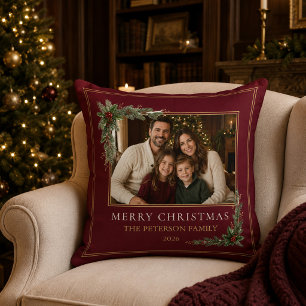 Personalised Family Photo Christmas Pillow