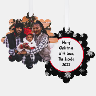 Personalised Family Photo Christmas Tree Decoration Card