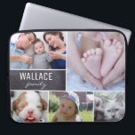 Personalised Family photo collage Chalkboard  Laptop Sleeve<br><div class="desc">Introducing our Family Photo Collage white Lines Chalkboard Block 15 inch Laptop Sleeve Case – a personalised and protective accessory for your laptop. This sleeve case showcases a family photo collage against a chalkboard block background with white lines, creating a unique and sentimental touch to your tech gear. Customise the...</div>