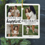 Personalised Family Photo Collage Christmas 2024 Ceramic Ornament<br><div class="desc">Celebrate the joy of the holiday season with our Personalised Family Photo Collage Christmas 2024 Ceramic Ornament. This elegant ornament features a minimalist design that beautifully showcases your favourite family photos in a four-photo collage. Crafted from high-quality ceramic, it provides a durable and stylish way to commemorate the special moments...</div>