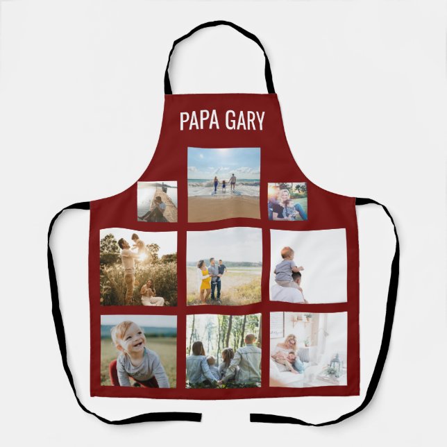 Personalised Family Photo Collage Christmas Apron (Front)