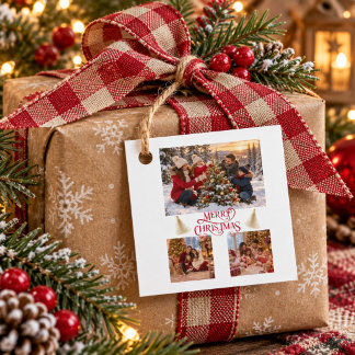 Personalised Family Photo Collage Christmas Favour Tags