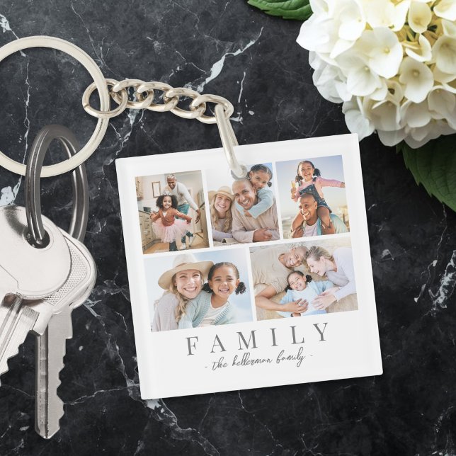 Personalised Family Photo Collage Key Ring (Personalized Family Photo Collage Keychain)