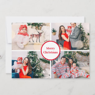 Personalised Family Photo Collage Merry Christmas Holiday Card