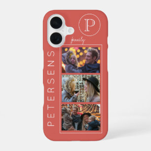 Personalised family photo collage monogram iPhone 16 case