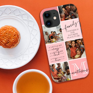 Personalised Family Photo Collage Monogram Quotes iPhone 12 Pro Max Case