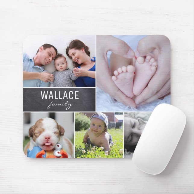 Personalised Family photo collage Mouse Pad (With Mouse)