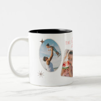 personalised family photo collage mug. Two-Tone coffee mug