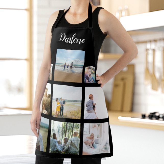 Personalised Family Photo Collage Name Apron (Creator Uploaded)