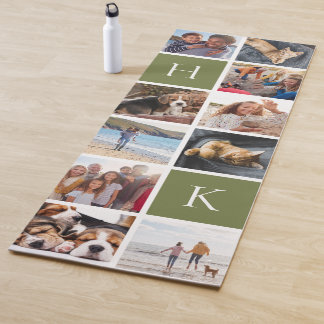 Personalised Family Photo Collage | Olive Monogram Yoga Mat
