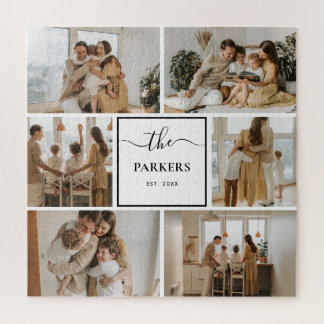 Personalised Family Photo Collage Plaque – Custom  Jigsaw Puzzle
