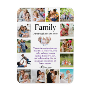 Personalised Family Photo Collage Poster with Hear Magnet