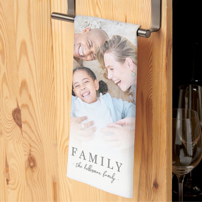 Personalised Family Photo Collage Tea Towel (Personalized Family Photo Collage kitchen towel )