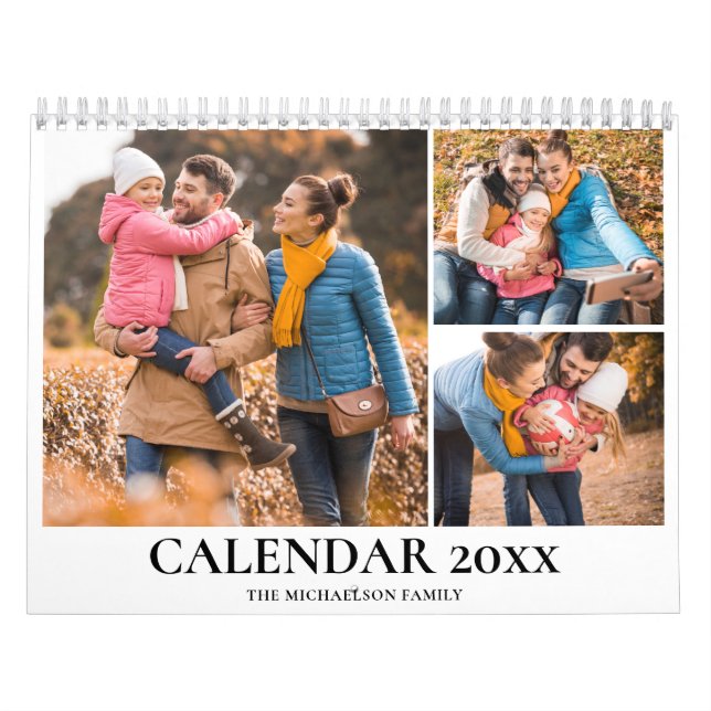 Personalised Family Photo Collage Watercolor Calendar (Cover)