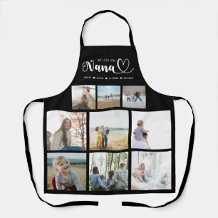 Personalised Family Photo Collage We Love You Nana Apron