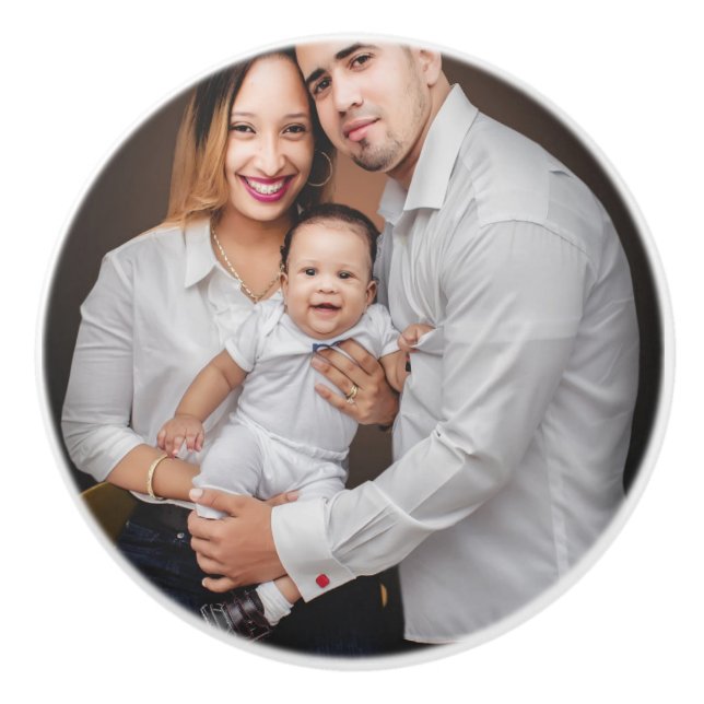 Personalised Family Photo Custom Ceramic Knob (Front)