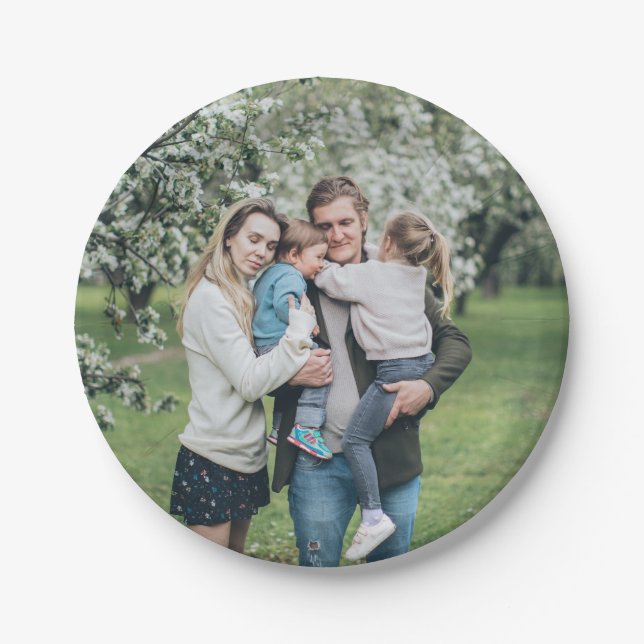 Personalised Family Photo Custom Paper Plate (Front)