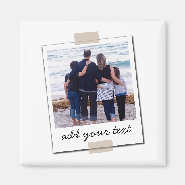 Personalised Family Photo & Custom Text Magnet (Front)
