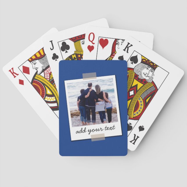 Personalised Family Photo & Custom Text Playing Cards (Back)