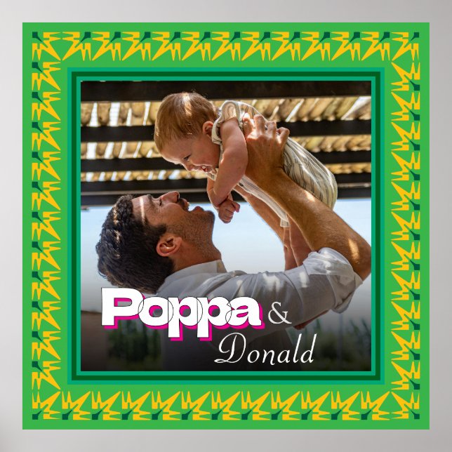 Personalised Family Photo – Dad with Daughter-Son Poster (Front)