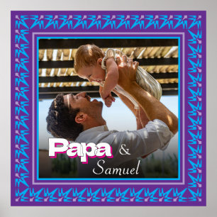 Personalised Family Photo – Dad with Daughter-Son Poster