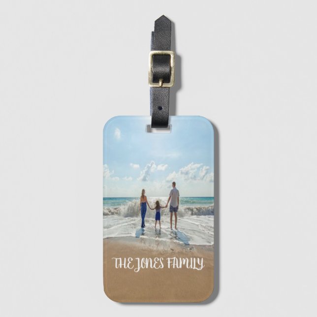 Personalised Family Photo Luggage Tag (Front Vertical)