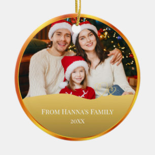Personalised Family Photo & Merry Christmas Ceramic Tree Decoration