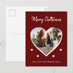 Personalised Family Photo Merry Christmas Holiday Postcard