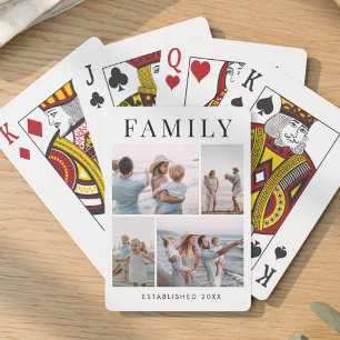 Personalised Family Photo Modern Collage Template Playing Cards
