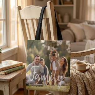Personalised Family Photo Name Tote Bag