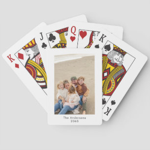 Personalised Family Photo Name & Year Playing Cards